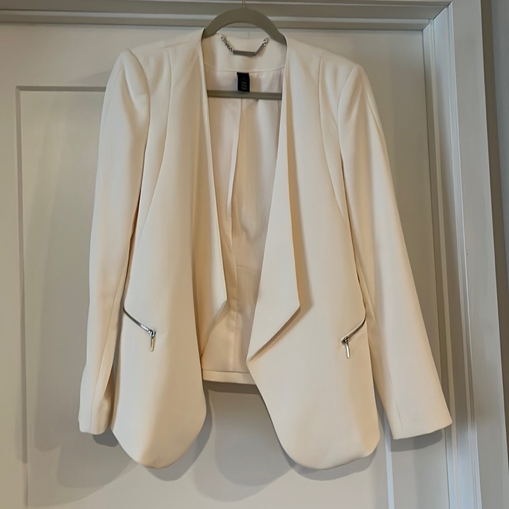 WHBM Size 8 Lined Ivory Blazer